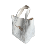 Sac en tissu de coton épais de 16 oz, uni, grande capacité, blanc, logo personnalisé imprimé, sac de shopping durable, écologique