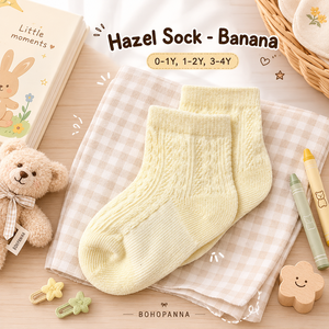 Calcetines Premium Banana Hazel para niños con tela suave y transpirable, comodidad flexible y ajuste acogedor para niños activos de 3 a 4 años. - Product Image 3