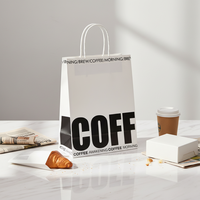 Sac de livraison personnalisé en papier kraft brun pour pizza, café et aliments, écologique, avec logo personnalisé, recyclable et réutilisable