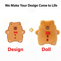 Peluche Capybara de Noël en fausse fourrure moelleuse, modèle pain d'épices, pour décoration de chambre et de maison, jouet en peluche mignon de Noël, vente en gros disponible