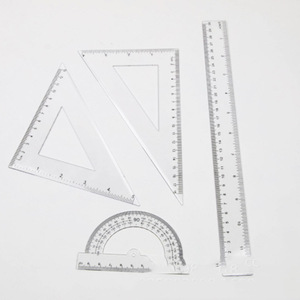 Juego de Reglas de Plástico con Escala Triangular y Semicircular, Regla Digital para Medir, Material Escolar con Logotipo Personalizado - Product Image 4