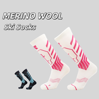 Chaussettes de ski thermiques en laine mérinos personnalisées pour hommes et femmes, chaussettes de sport chaudes et respirantes pour l'hiver