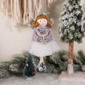 Small Cute Plush Angel Christmas <b>Tree</b> Decoration New Hanging Ornament Pendant Christmas Decorations-Factory Wholesale - Product Image 3