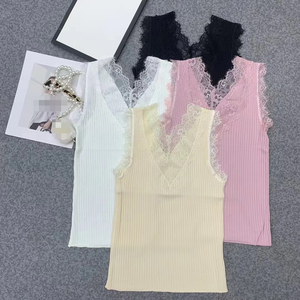 Camicetta senza maniche con rifiniture in pizzo allentato Casual primaverile ed estivo da <span class=keywords><strong>donna</strong></span> - Product Image 6