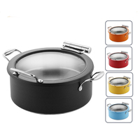 Équipement de restaurant Chauffe-plats électrique contemporain de couleur ronde pour traiteur Ensemble de plats de chauffe-plats en acier inoxydable pour buffet