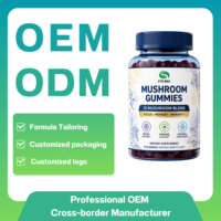 Gummies aux champignons, mélange de 10 champignons, végétaliennes, GMP, extrait de Crinière de lion et de Reishi, saveur baies, pour la concentration cérébrale, complément sous marque privée