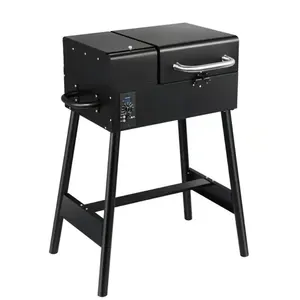 Fumoir pour barbecue pliant extérieur petit revêtement en poudre de fer portable gril à granulés de bois de bureau four à barbecue combiné