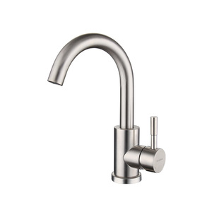 Robinet de lavabo Himans en acier inoxydable 304, monocommande, à poser sur le plan, style moderne, bec rotatif à trou unique pour lavabo - Product Image 4