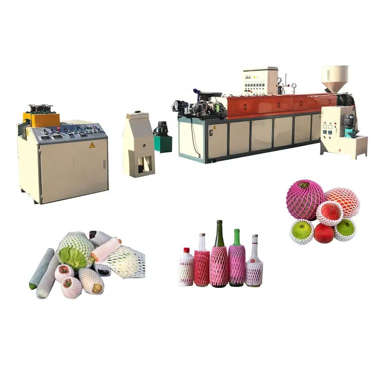 HEXING Mesh Plastic Foam EPE estrusore estrusione PE Line Fruit Packing Net Making Machine