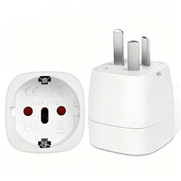 Adaptateur de prise mâle CN 3 broches vers femelle EU 3 broches, 16A 250V, noir, boîtier PC ignifuge