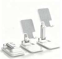 Support de téléphone pliable pour bureau, réglable en hauteur et en angle, en matériau ABS, pour smartphone, tablette, iPad