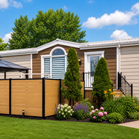Panneaux d'intimité extérieurs modernes et contemporains, résistants aux intempéries, marron, pour clôture de jardin ou de chevaux, avec poteaux en aluminium et WPC, 6 pieds, personnalisables OEM