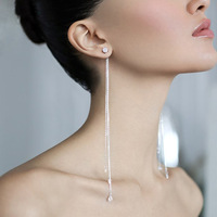 925 Sterling Silber Damen-Ohrringe mit Rhodium-Beschichtung, Luxuriöse Brillantschliff Hochkarätige Diamant-Quastenohrringe, Geschenkidee