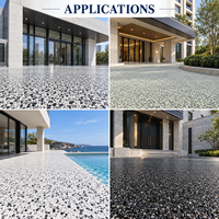 Revêtement extérieur antidérapant perméable en résine, pavé en galets d'époxy transparent, revêtement de sol en pierre naturelle pour patio, allées de jardin