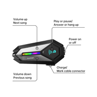 Casque de moto Luvin G8 avec système de communication BT5.3, interphone 300M, lumière RGB étanche