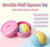 Boîte Mystère Surprise : Jouet Squishy Fbuff Crackle en forme de Boulette Alimentaire, Doux à Presser, Sensoriel Anti-stress, Cadeau