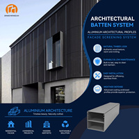 Système de bardage à lamelles verticales en profilés architecturaux en aluminium pour la décoration des murs extérieurs des bâtiments