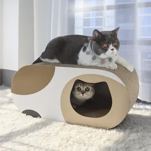 Il gioco all'ingrosso del graffio del gatto ricicla le case di cartone del gatto rinforzate per giocare per le forniture degli animali domestici
