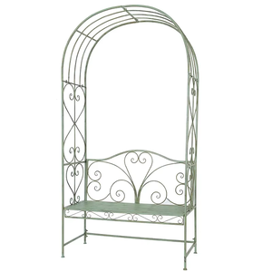 Arche décorative en <span class=keywords><strong>fer</strong></span> <span class=keywords><strong>forgé</strong></span> noir de style industriel français, robuste, en forme de cage à oiseaux, pour mariage et plantes grimpantes - Product Image 5