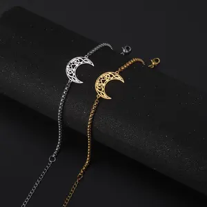 Stainless Steel Moon Paw Animal Footprint Charms Bracelet For Women Girl Fashion Celtic Knot Bracelets Amulet Jewelry Wholesale
