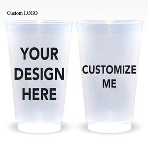 Vasos de Plástico Esmerilados Personalizados con Iniciales para Bodas, Eventos Deportivos y Regalos Corporativos - Product Image 1