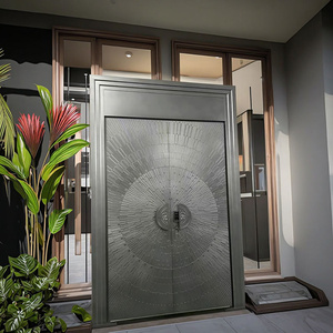 Porte battante d'entrée commerciale en acier inoxydable de style français simple avec fonction d'étanchéité pour cour et usage extérieur - Product Image 2