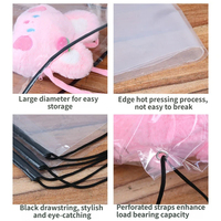 Sacs à cordon personnalisés promotionnels avec logo, poche à cordon transparente en PE pour jouets en peluche, sac de rangement en plastique pour voyage