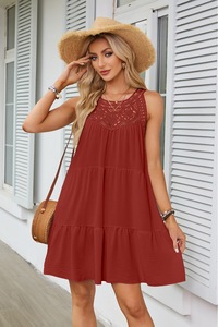 Robe Vintage en Dentelle Ajourée pour Femme, Collection Printemps-Été 2025 – Nouveauté Tendance pour le Commerce Transfrontalier Europe-Amérique - Product Image 5