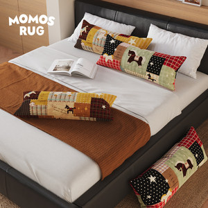 Cojín MOMOS RUG Patchwork Pony para sofá, rectangular, largo, de algodón y terciopelo, para oficina, coche, decoración del hogar - Product Image 3