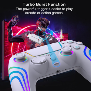 Manette de jeu sans fil avec lumières RGB, double vibration, six axes, batterie 1200 mAh pour PC, fabriquée en Chine - Product Image 6