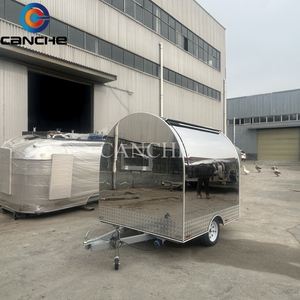Chariot de vente ambulante multifonctionnel en acier inoxydable personnalisé pour la vente de glaces, de collations et de nourriture, camion de restauration rapide mobile, remorque à vendre - Product Image 2