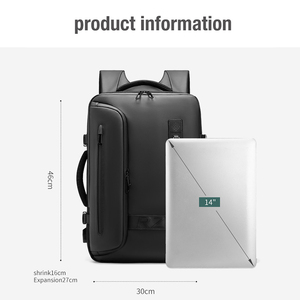 Bolsa Personalizada para Portátil de 15.6 Pulgadas, Negra y Gris, con Logotipo Personalizado, para Hombre y Mujer, de Gran Capacidad, para Viajes de Negocios, Maletín - Product Image 4