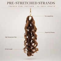 Extensions de cheveux synthétiques pré-étirées de 24 pouces, boucles françaises, spirales, double trame, ondulées lâches et rebondissantes pour tressage au crochet
