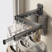 Étendoir à linge pliable mural en métal aluminium Support à linge pliable Salle de bain/salon moderne peu encombrant