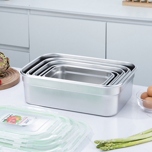 מיכל אחסון מזון מלבני מודרני רב תכליתי מפלדת אל-חלד 304/201, ידידותי לסביבה, עמיד, בעל קיבולת גדולה ואטום לאבק - Product Image 6