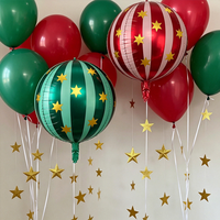 Ballon en Mylar rond 4D de 22 pouces à rayures étoilées, style coréen, mignon, dessin animé, pour la décoration de fête d'anniversaire d'enfants et de bébés, vente en gros