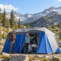 Tente de camping familiale instantanée Kawagebo Kamp (KK) pour 9 personnes, installation facile, avec auvent complet