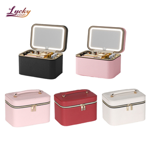 Hot <strong>Sale</strong> Customized Colorful Makeup <strong>Bag</strong> With Mental Zipper PU <strong>Cosmetic</strong> <strong>Bag</strong> With LED Light High Quality Travelling Lipstick <strong>Bag</strong> - Product Image 1