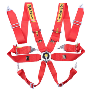 Cinturón de Seguridad para Auto de Carreras, <span class=keywords><strong>6</strong></span> <span class=keywords><strong>Puntos</strong></span>, Hebilla de Liberación Rápida, Arnés de Seguridad de Poliéster para Cuerpo Completo - Product Image 2