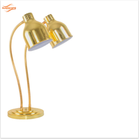 Lampe de présentation alimentaire chauffante en acier inoxydable à tête unique, lampe à pizza et barbecue à double tête pour la conservation de la chaleur, buffet pour hôtels