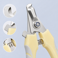 Coupe-ongles pour animaux de compagnie en acier inoxydable, coupe-ongles pour chiens et chats avec protection de sécurité, poignée ergonomique pour le toilettage des chiens et des chats