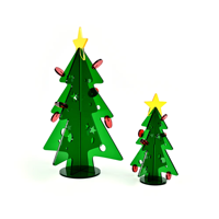 Support de présentation d'arbre de Noël miniature en acrylique 3D personnalisé, écologique, décoration de bureau pour la maison, cadeau festif