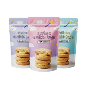 Sacs à biscuits personnalisés, pochettes verticales, qualité alimentaire, certifiées FDA, impression numérique, laminées BOPP, thermoscellables, emballage refermable - Product Image 1