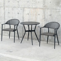Fauteuil d'extérieur tressé imperméable résistant aux intempéries pour bistrot commercial, balcon et terrasse