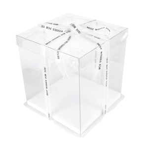 Customized Wholesale Recyclable Transparent Cake Packaging <b>Box</b> With Clear Lid - Product Image 1