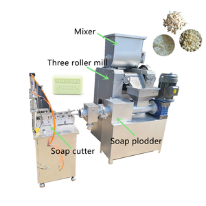 Soap Making Machine with Mixer Three Roller Mill Plodder and Cutter 50-200kg/h Capacity High Productivity - Product Image 1