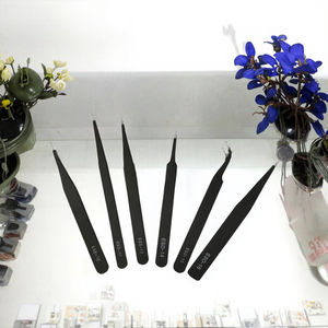 Ensemble de pinces de précision en acier inoxydable de haute qualité, noires, à pointe fine - Product Image 2