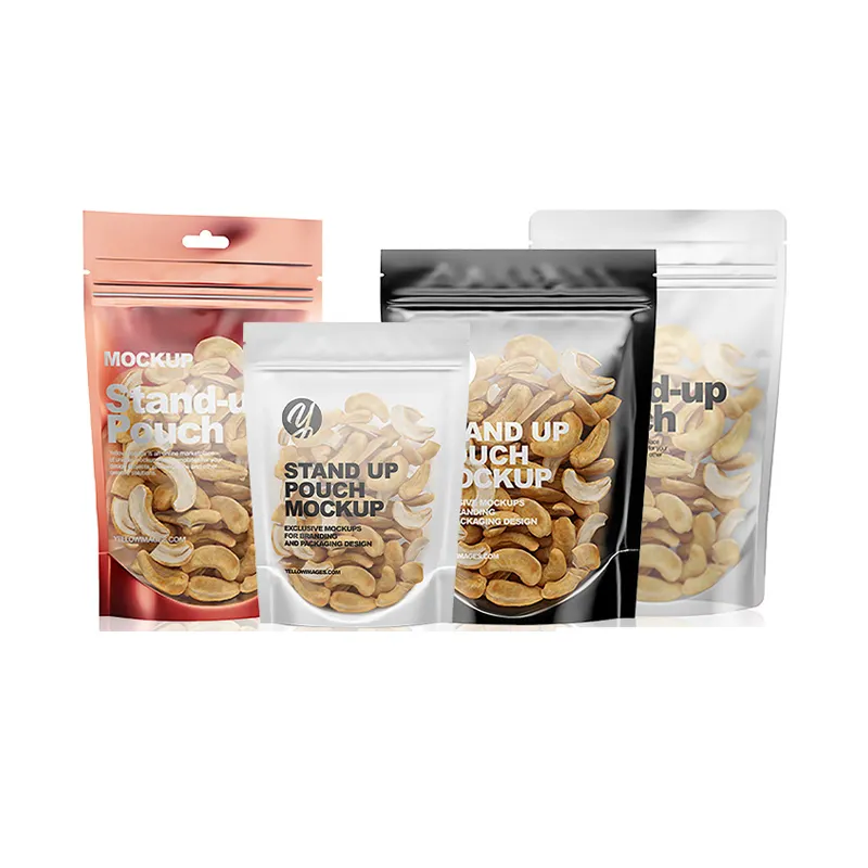 Customized Doypack Stand Up Zipper Dried Fruit Food Package Pouch Peanut Walnut Bag Pine Peanuts Mixed Cashew Nuts Packaging