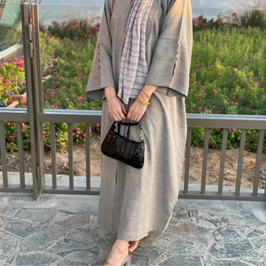 HANO primavera musulmán manga murciélago caliente siete mangas bata mujer cárdigan turco islámico <span class=keywords><strong>Abba</strong></span> Arabiya bata suelta transpirable - Product Image 5