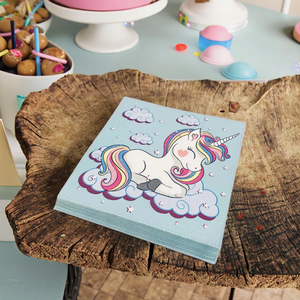 Sunshine Rainbow Little Horse 33*33 Serviette à <span class=keywords><strong>trois</strong></span> couches adaptée à toutes <span class=keywords><strong>les</strong></span> occasions - Product Image 6